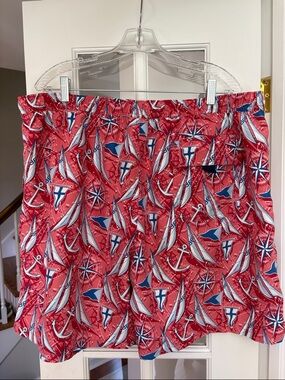 Vineyard Vines Red Nautical Print Shorts